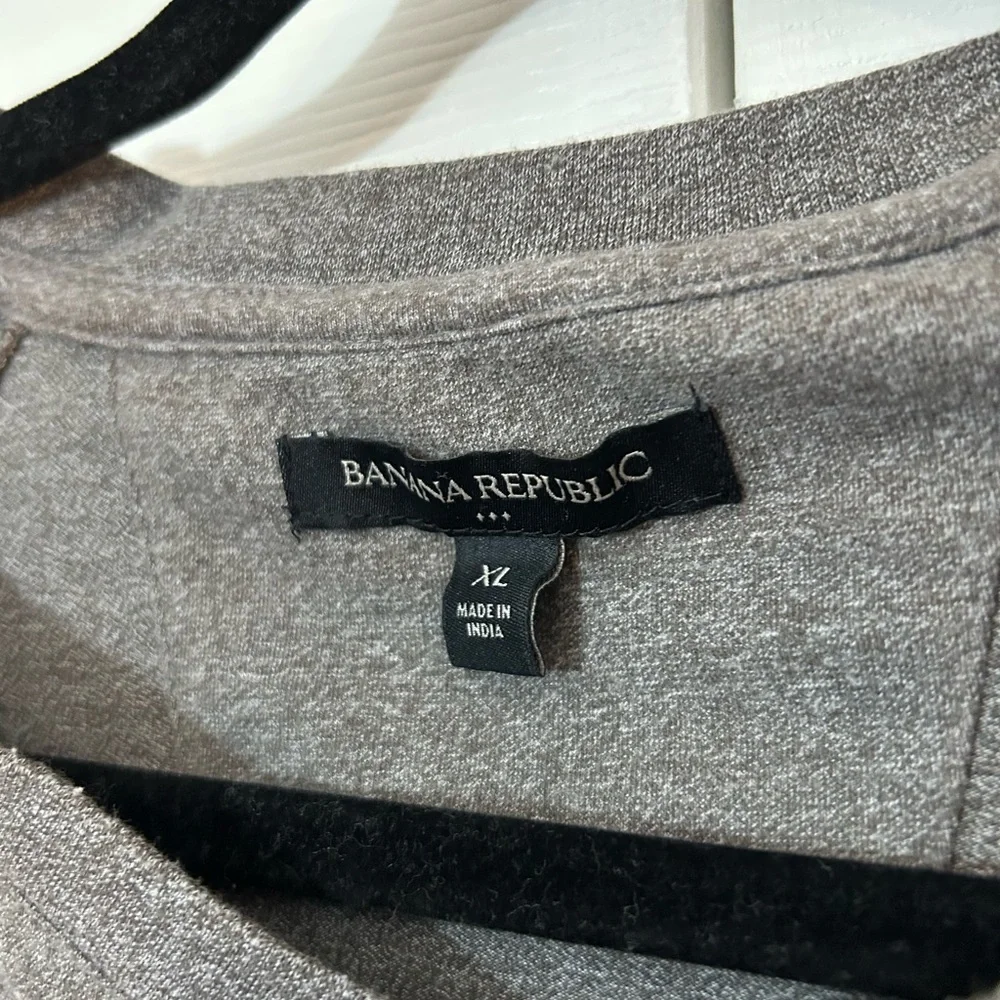 Banana Republic XL Gray Henley Long Sleeve Shirt Cotton Blend